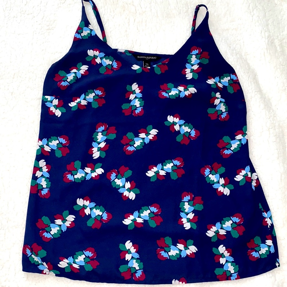 Banana Republic Navy Floral Tank - SZ XS